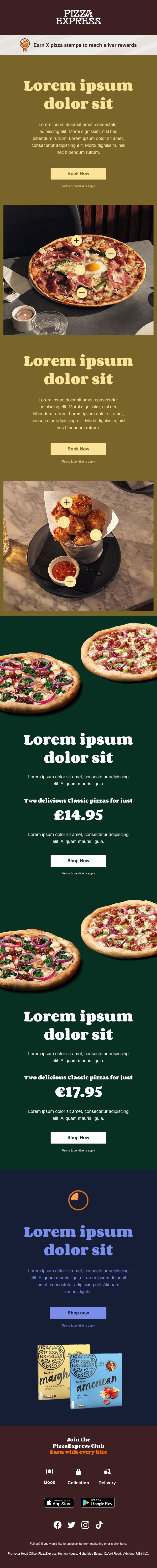 Open the Pizza Express interactive email.